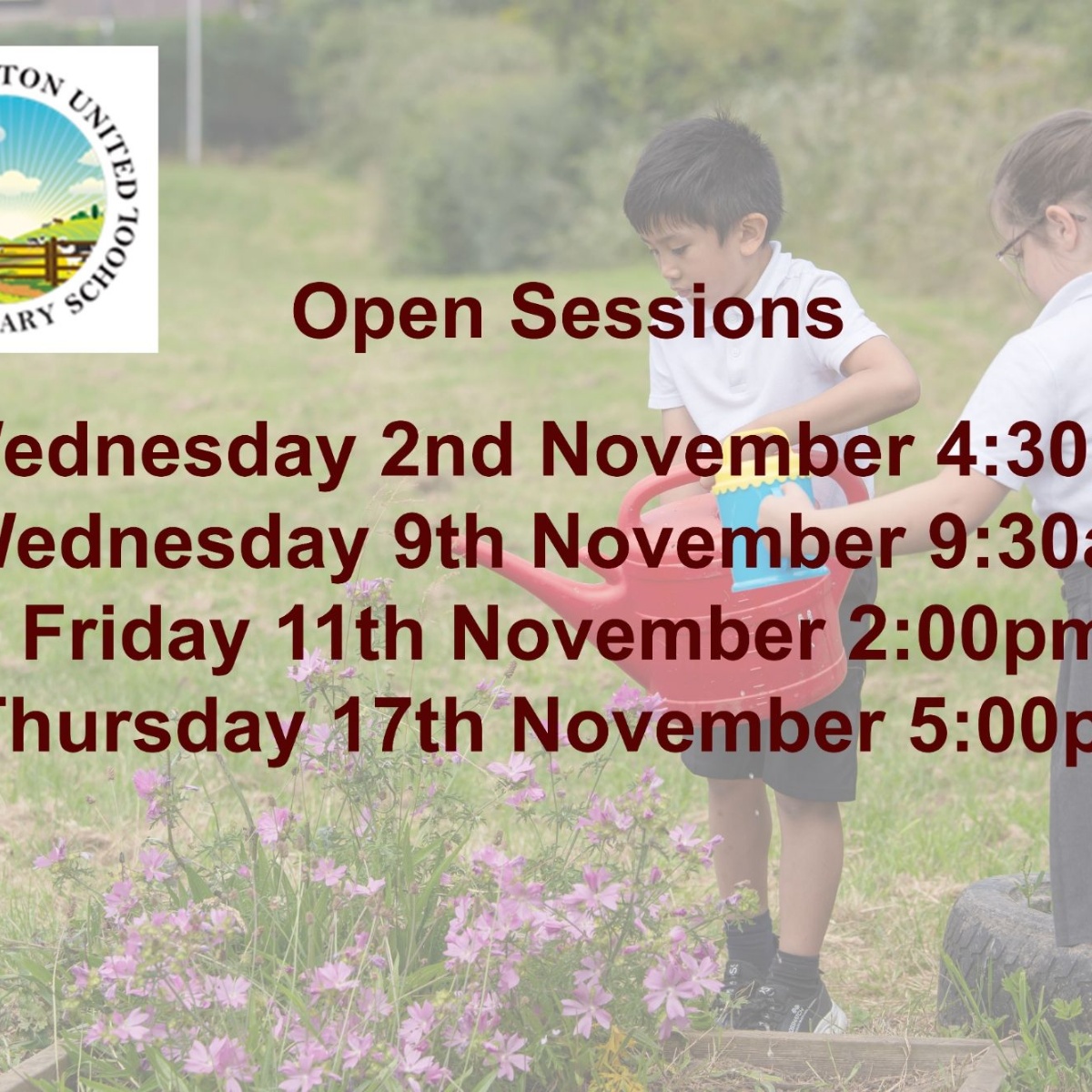 South Molton United CofE Primary School Open sessions for children